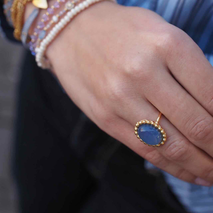 ibu jewels ring belle stone blue agate