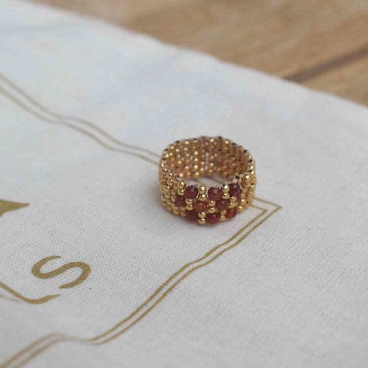ibu jewels ring kim brown garnet
