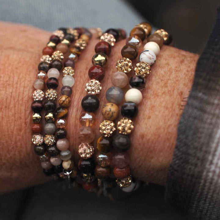 karma armband redbrown rose xs