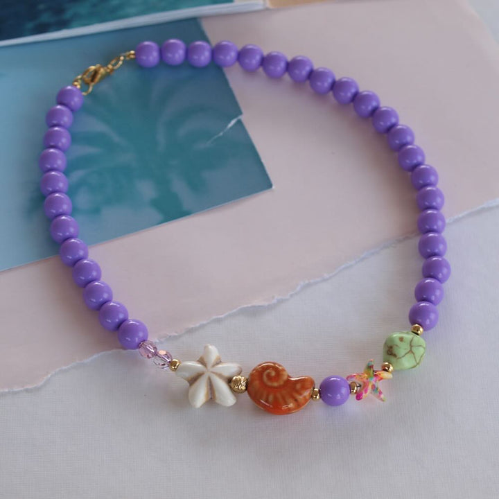 widaro armband/ketting round beachy purple