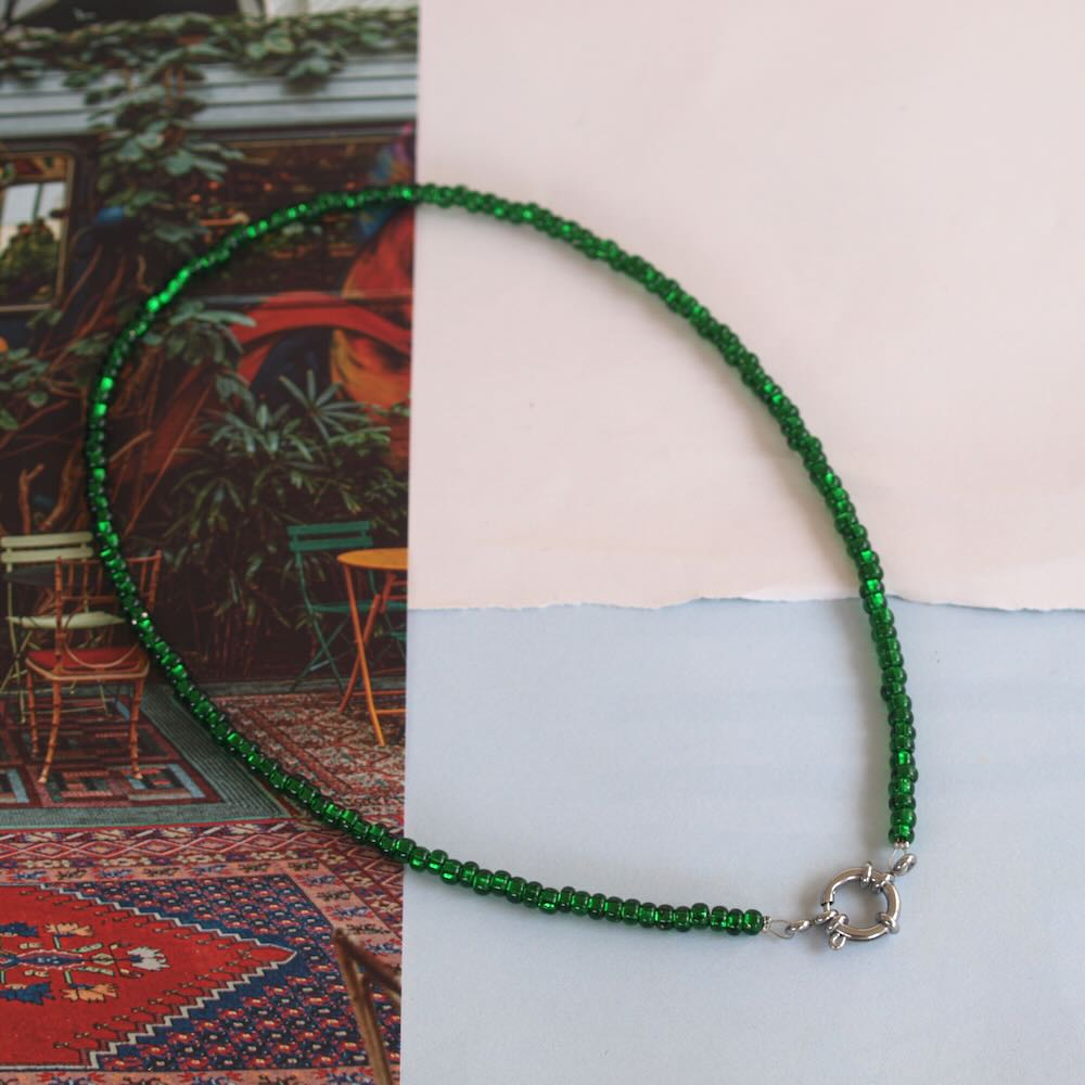 widaro ketting green/ blue shade beads (kies je kleur)