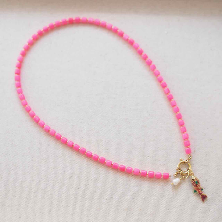 widaro ketting neon roze