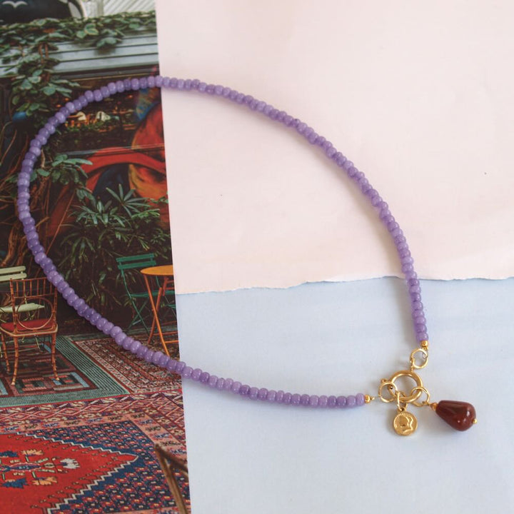 widaro ketting purple beads