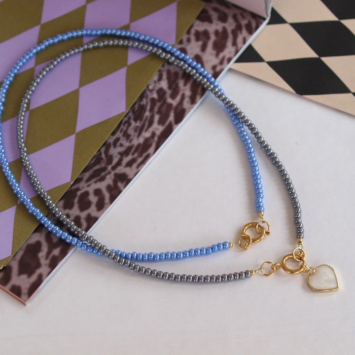 widaro ketting blue/grey beads (kies je kleur)