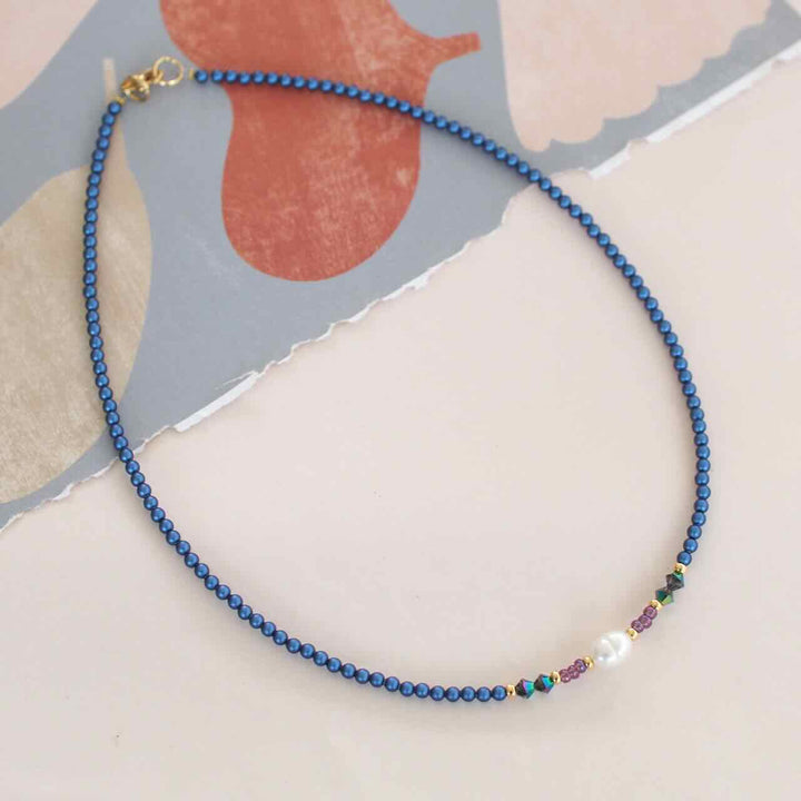 widaro ketting blue pearl