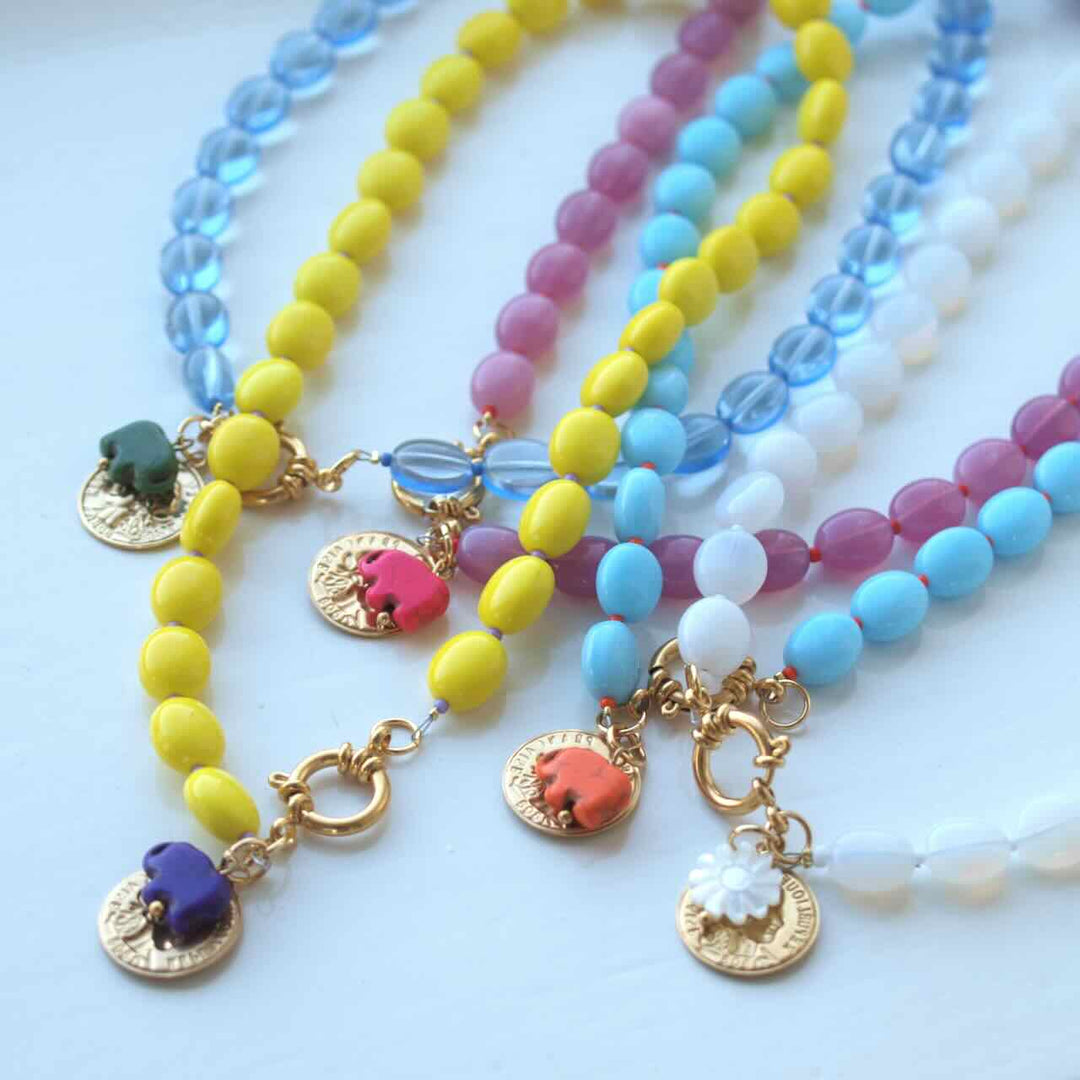 widaro ketting beads and charms (kies je kleur)