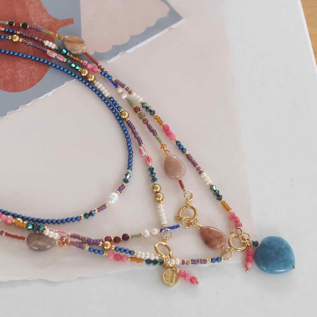 widaro ketting colourful stones