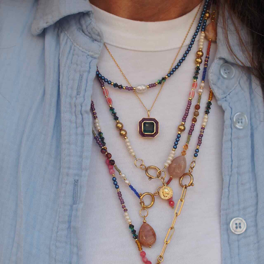 widaro ketting blue pearl
