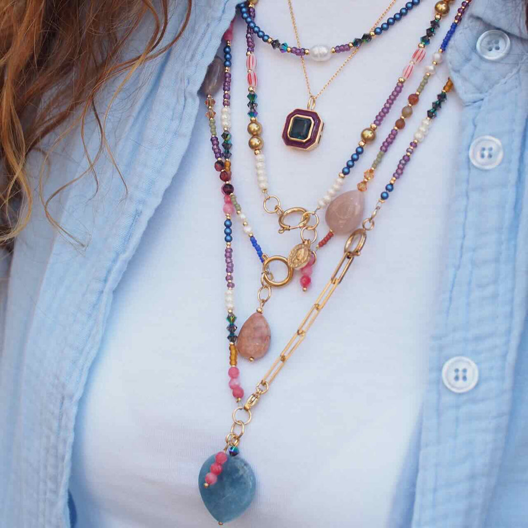 widaro ketting colourful stones
