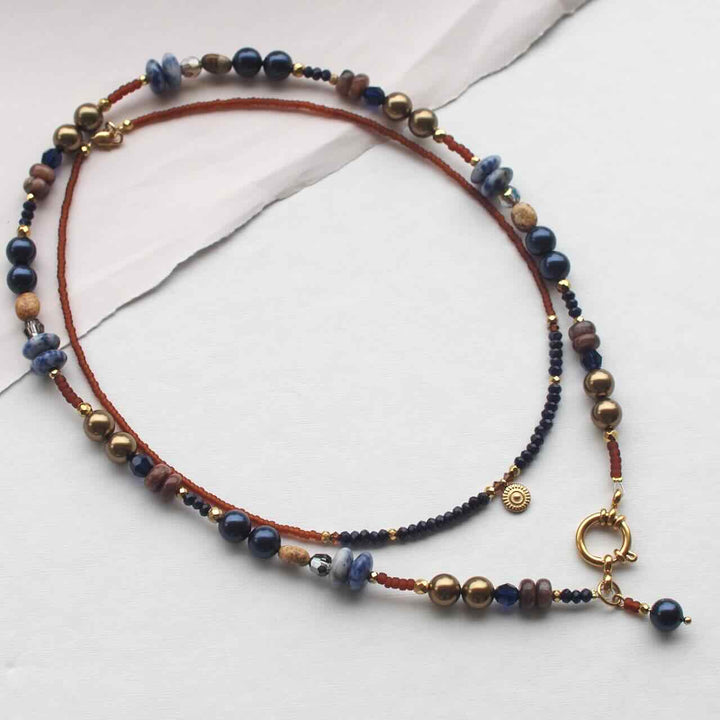widaro ketting blue brown in the mix