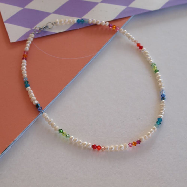 widaro ketting pearls and colours silver