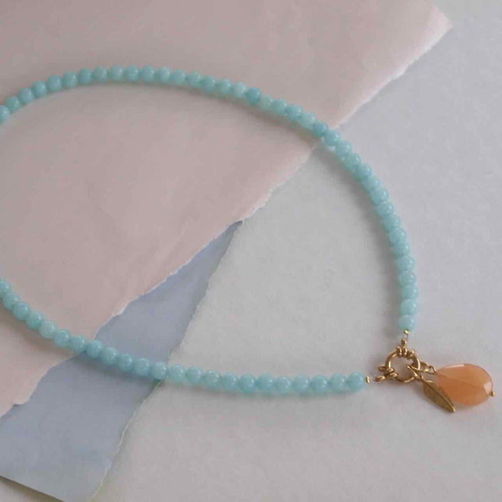 widaro ketting turquoise agata