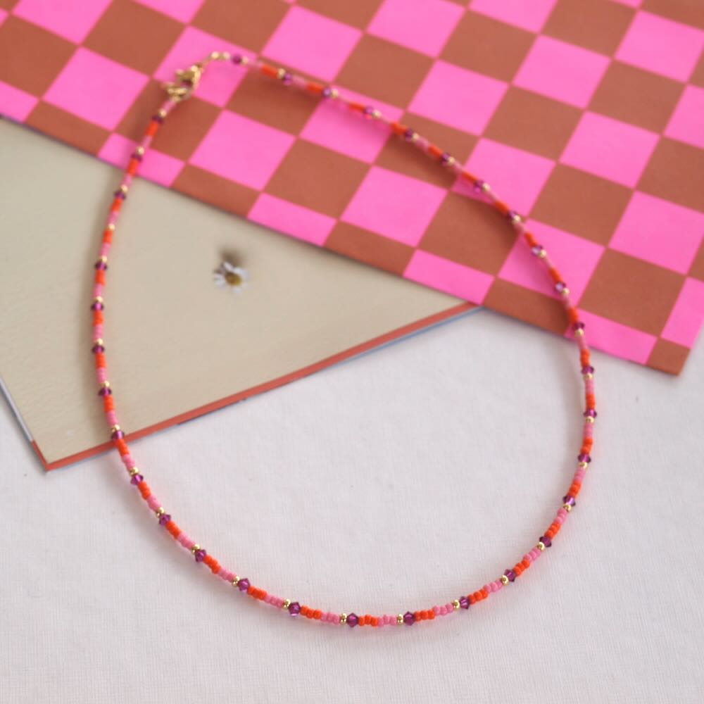 widaro ketting two colours fuchsia orange