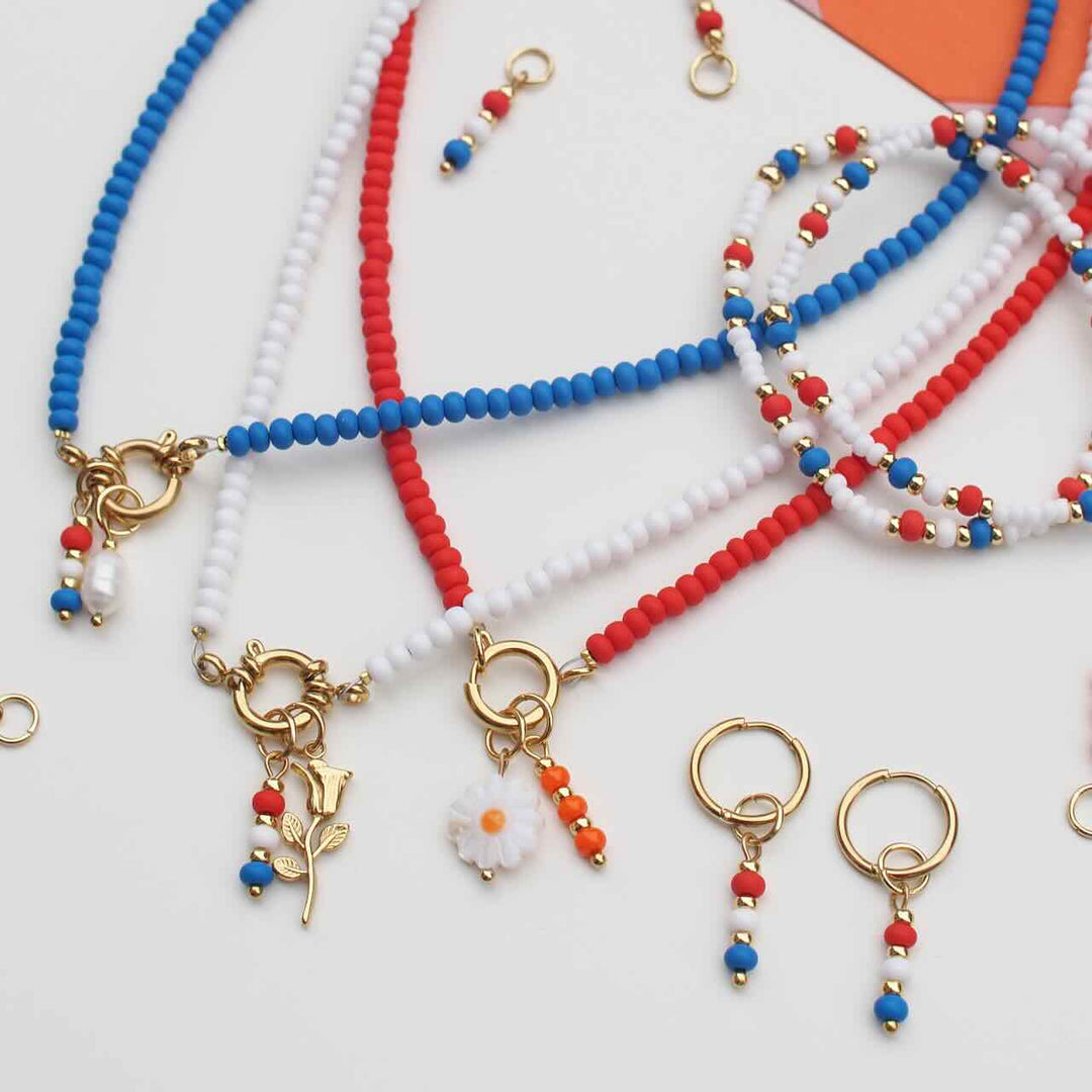 widaro oorbellen rood/wit/blauw