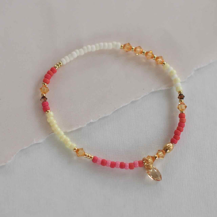 widaro armband summer red with a shiny charm