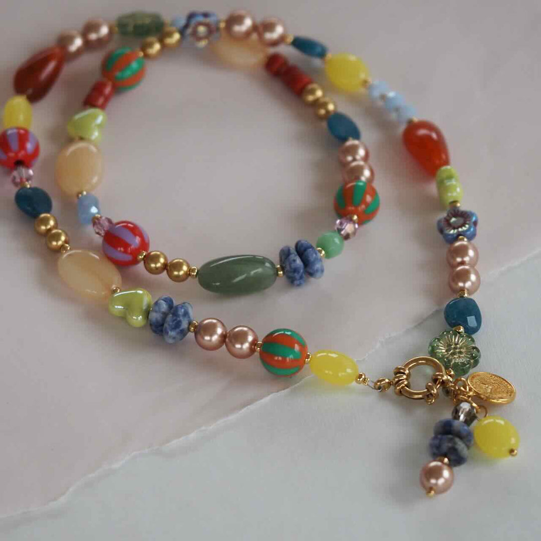 widaro lange ketting colour beads