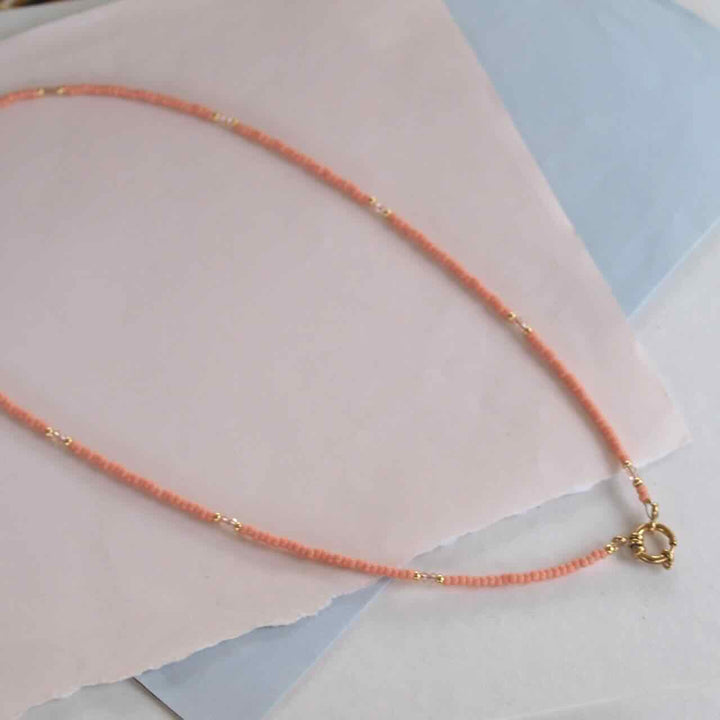 widaro lange ketting 60 cm red/peach