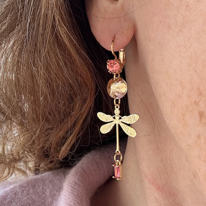widaro oorbellen libelle peach