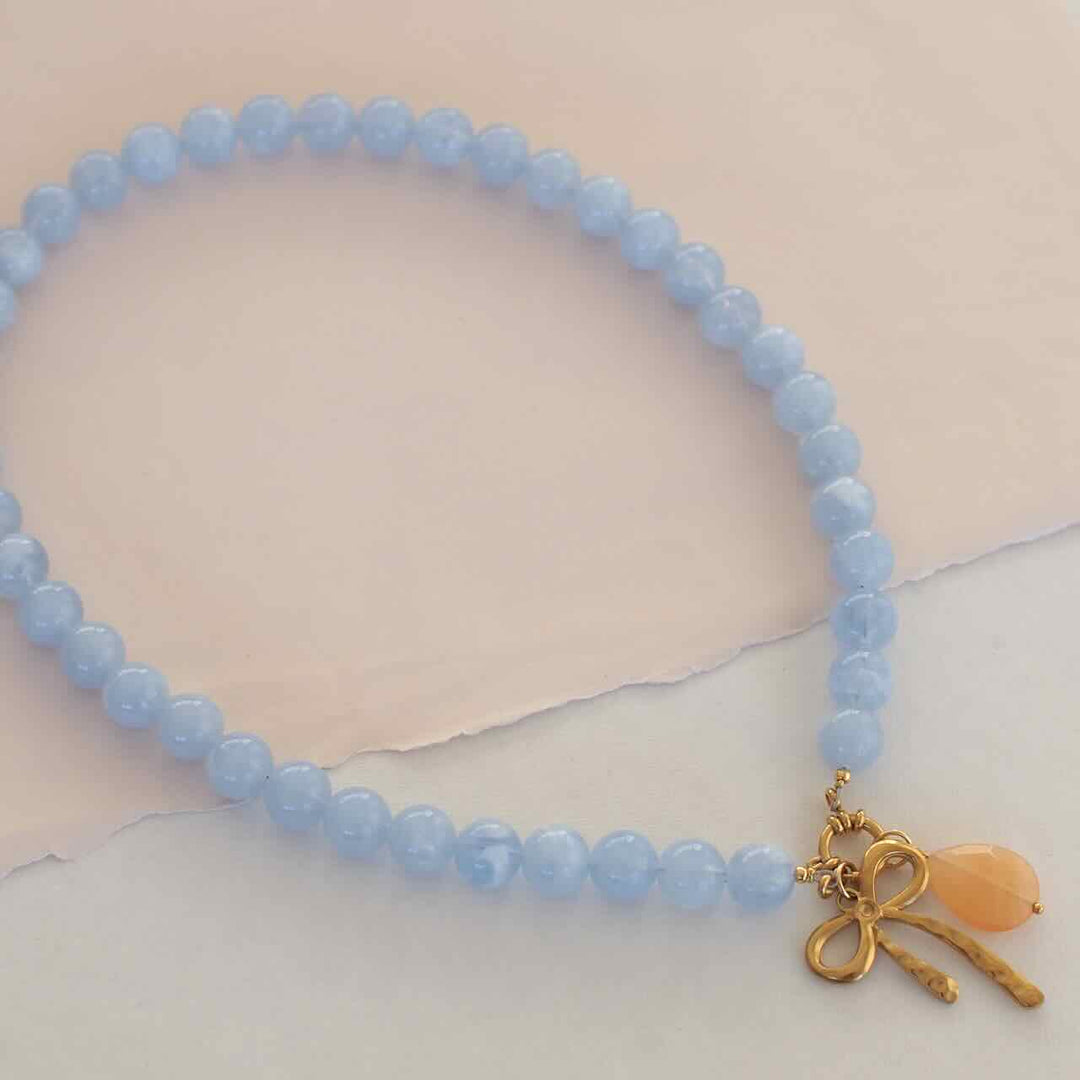 widaro ketting light blue marble