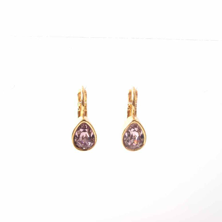 widaro oorbellen crystal light purple drops