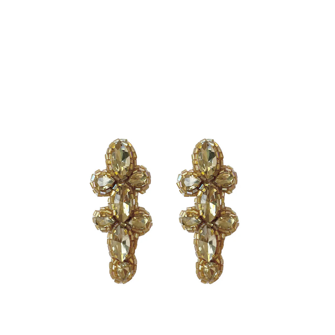 paulie pocket oorbellen long crystal gold
