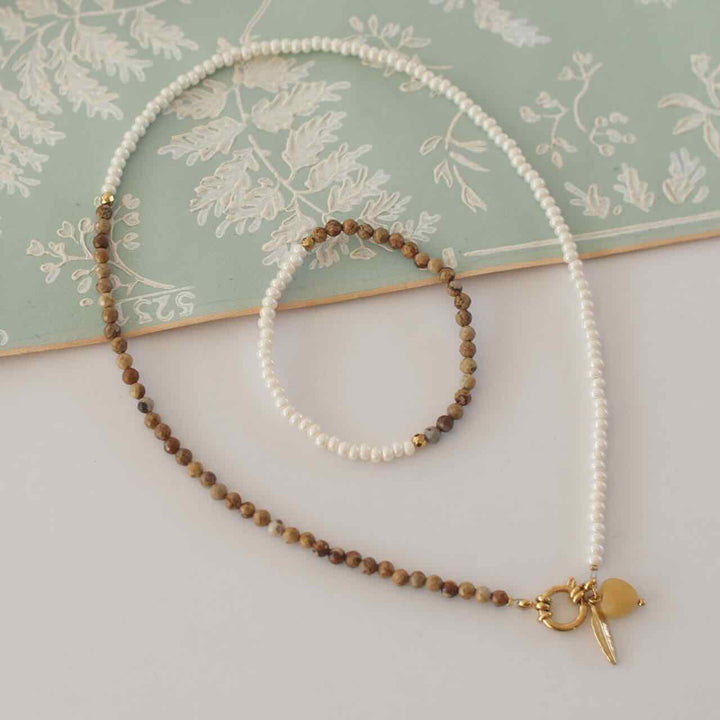 widaro ketting love the double brown beige