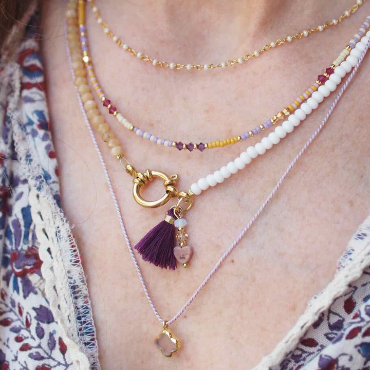 widaro ketting love the double white beige