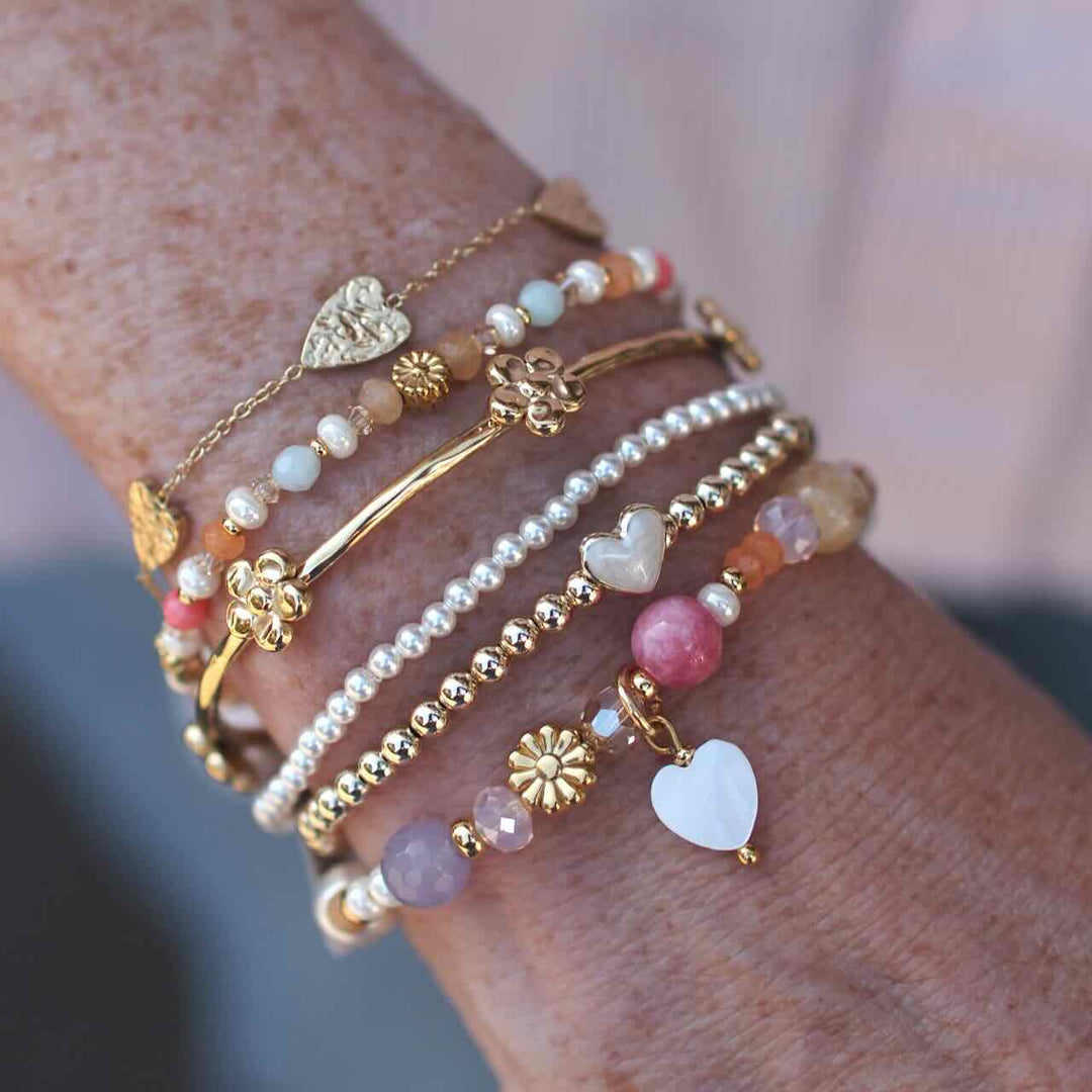 rose & camellia bangle five flowers
