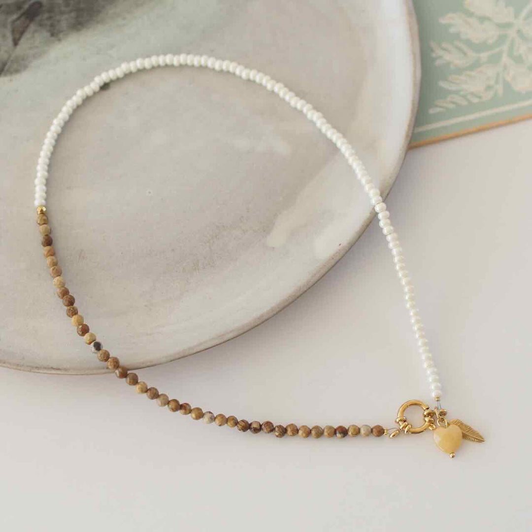 widaro ketting love the double brown beige