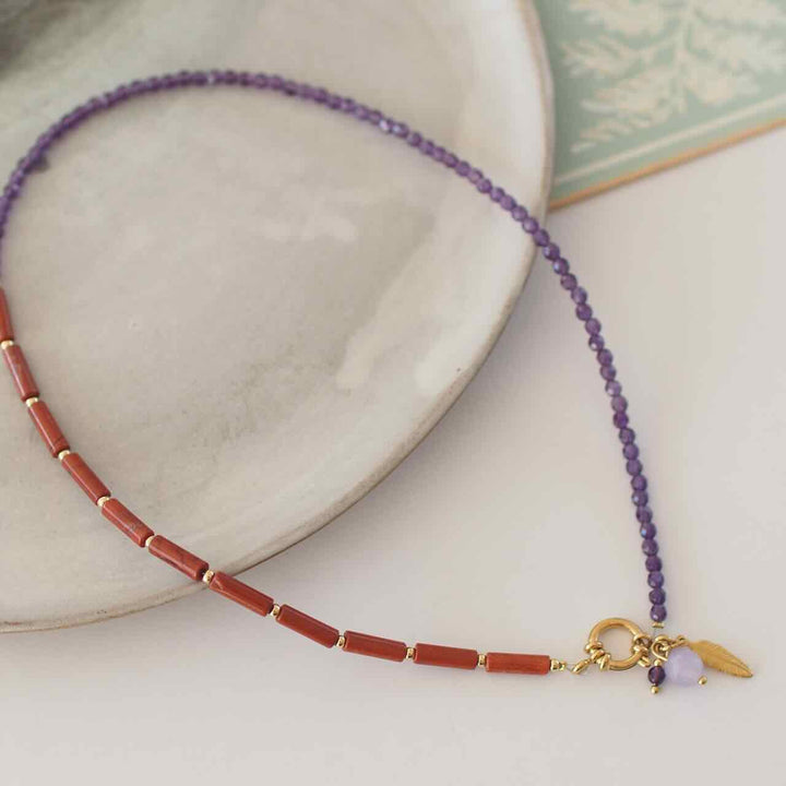 widaro ketting love the double brown and purple