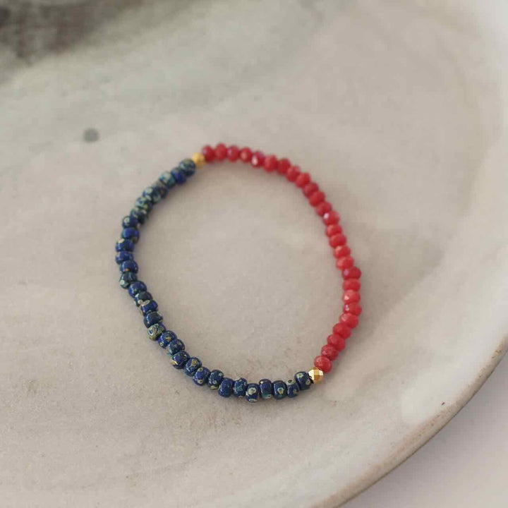 widaro armband love the double marmer blue and red