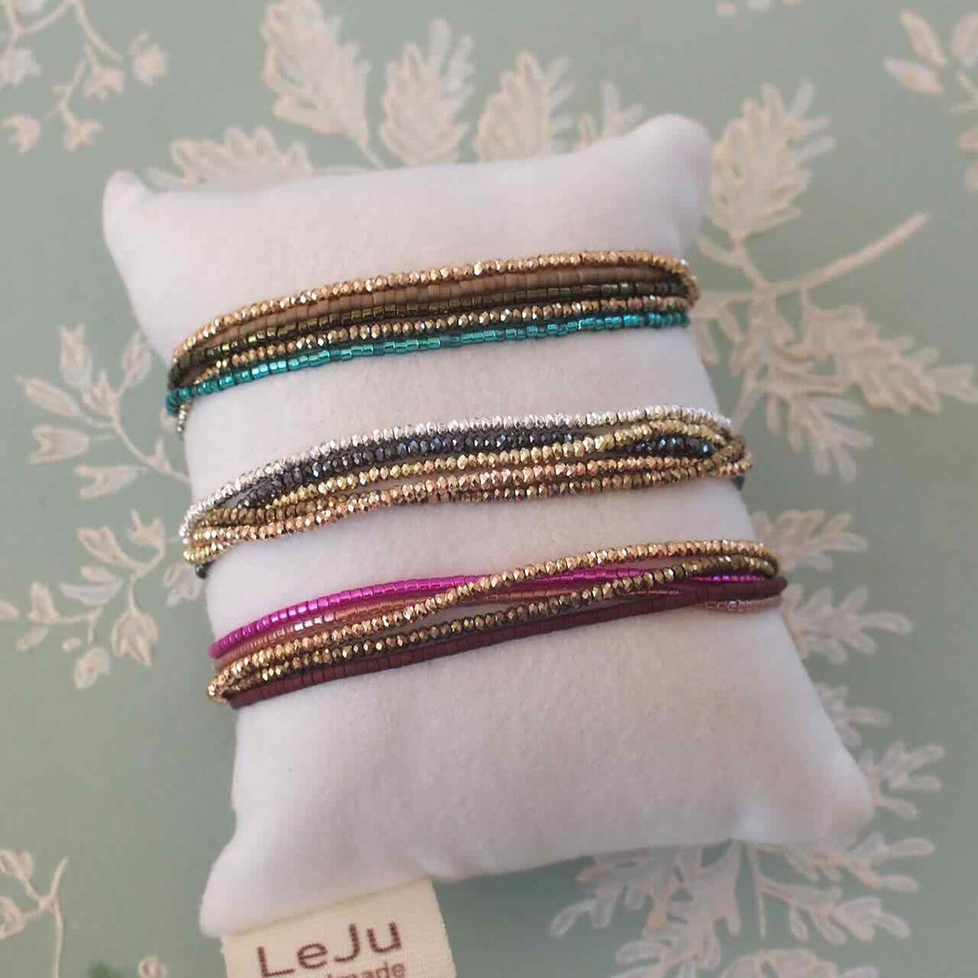 leju armband lumina brown and pink