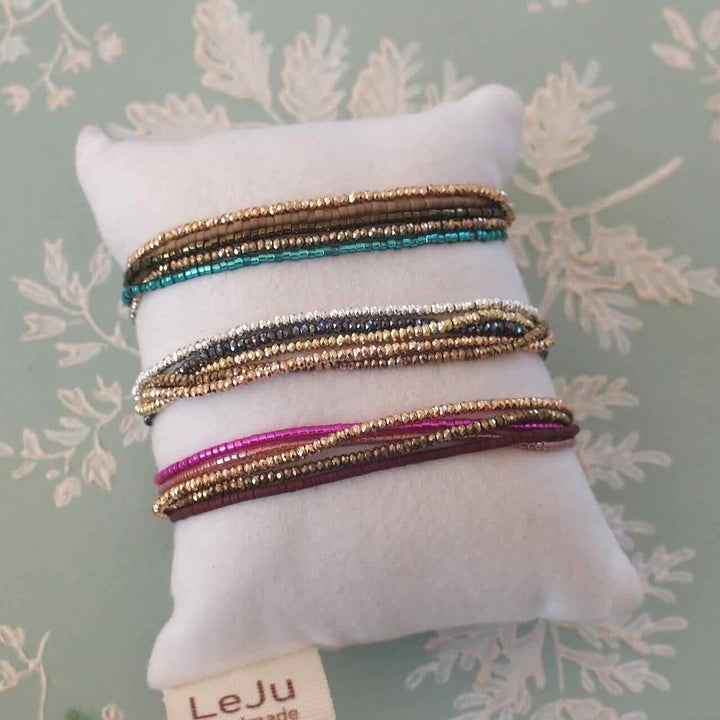 leju armband lumina brown and pink