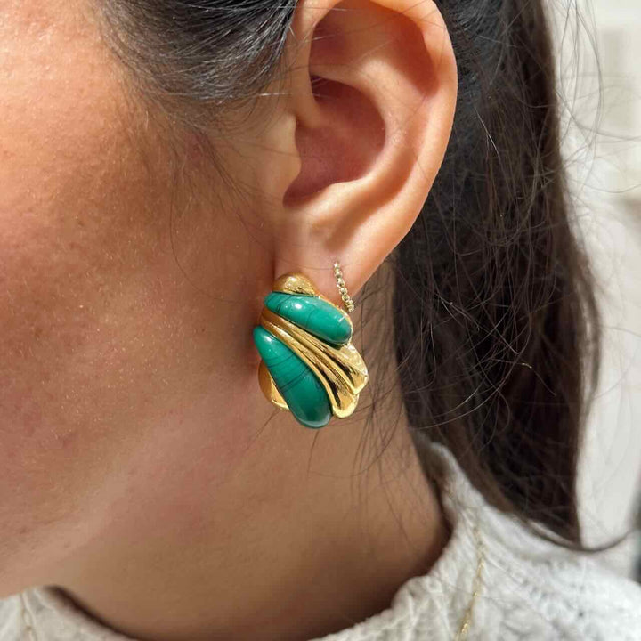 Ellen Beekmans oorbellen malachiet