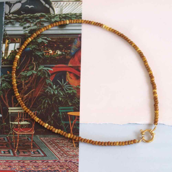 widaro ketting marmer brown/ silverlined brown (kies je kleur)