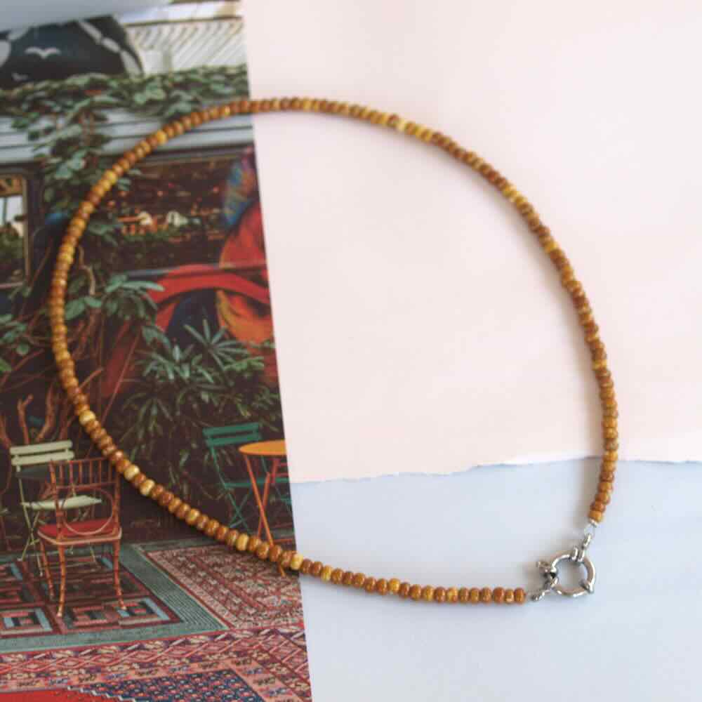 widaro ketting marmer brown/ silverlined brown (kies je kleur)