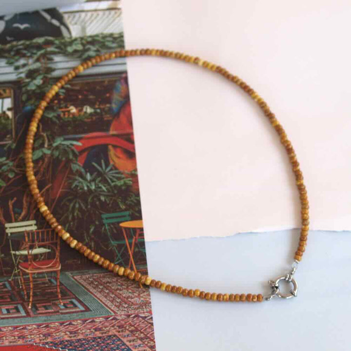 widaro ketting marmer brown/ silverlined brown (kies je kleur)