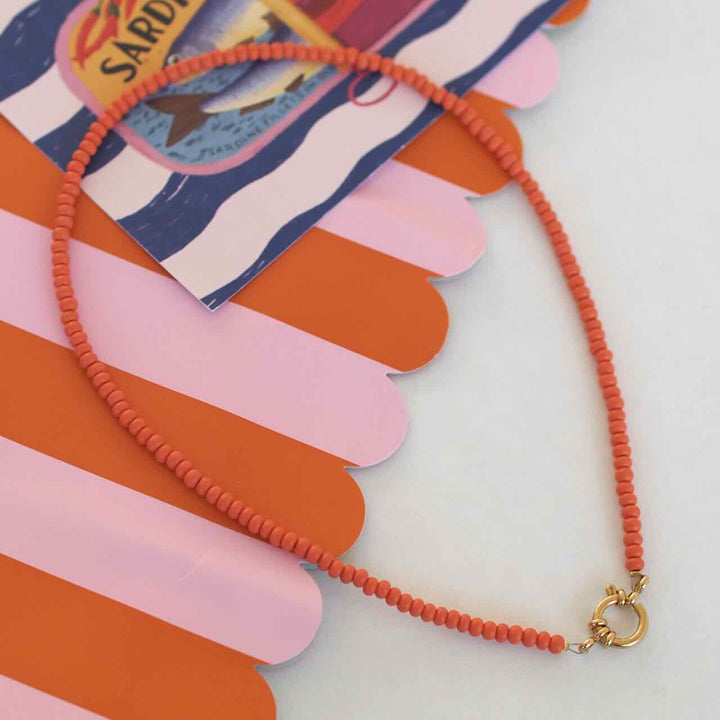 widaro ketting matte orange beads