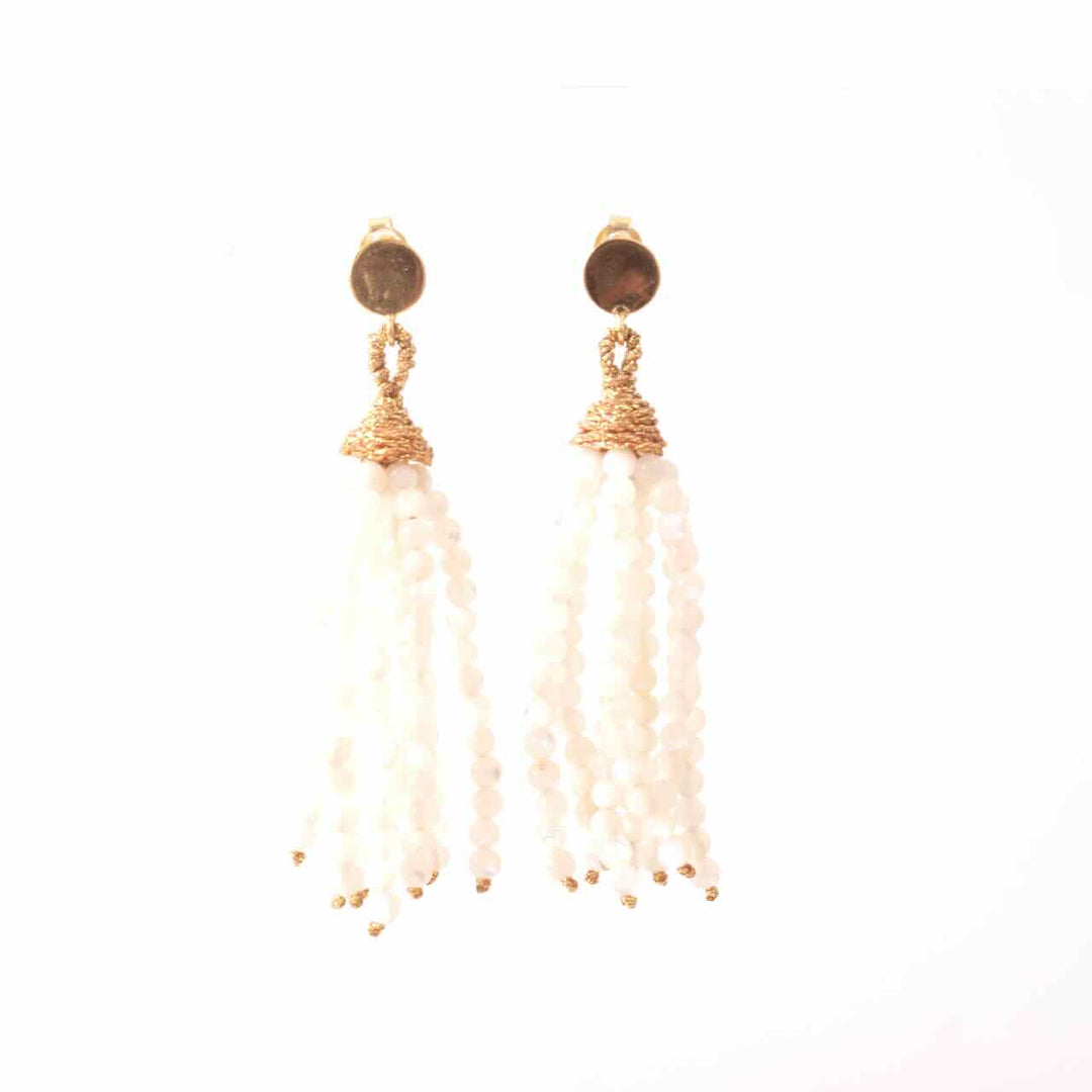 ibu jewels oorbellen tassle moonstone