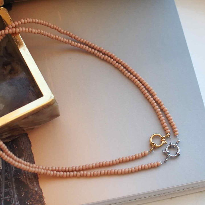 widaro ketting naturel brown beads