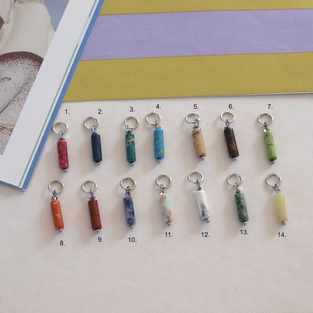 bedels natuursteen tube zilver (kies je kleur)