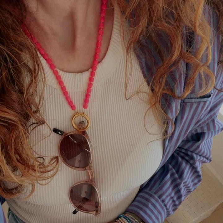 widaro brillenketting neonroze