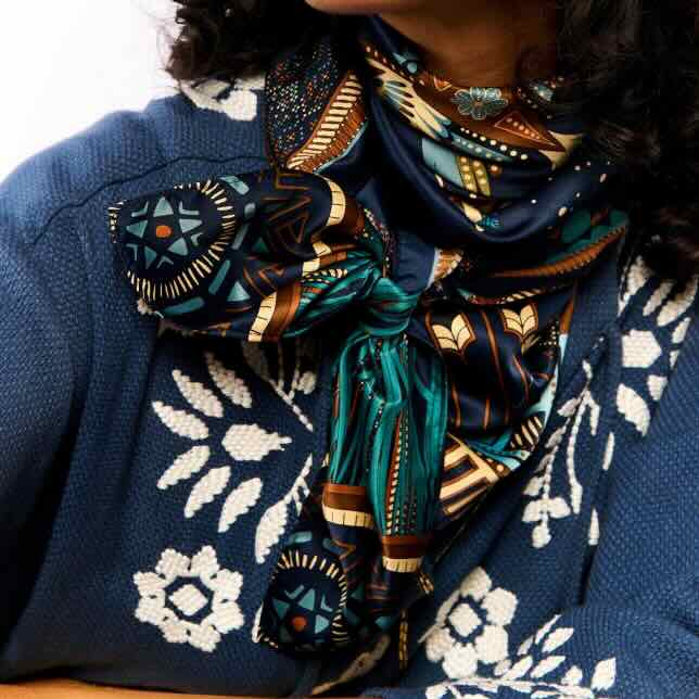wild paris sjaal new western blue medium