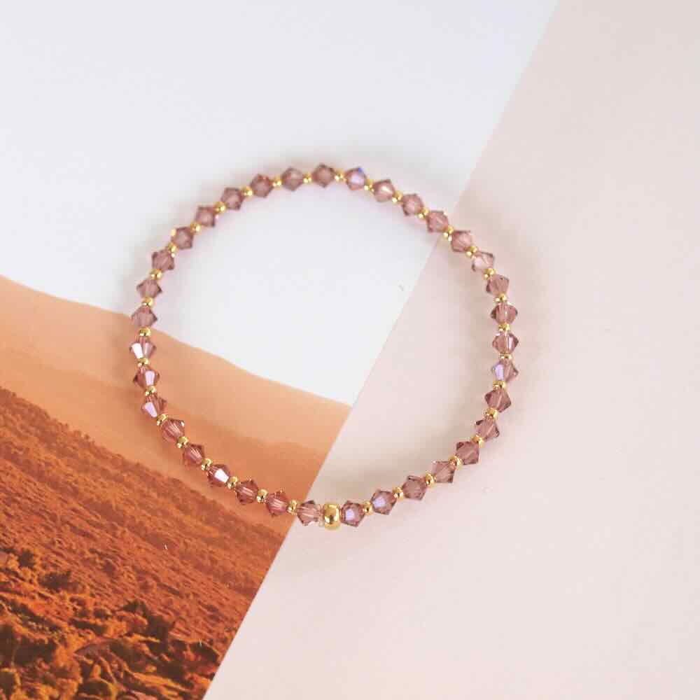 widaro armband swarovski gold purple brown (kies je soort)