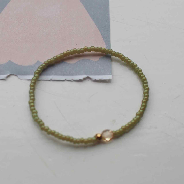 widaro armband one stone green (kies je kleur)