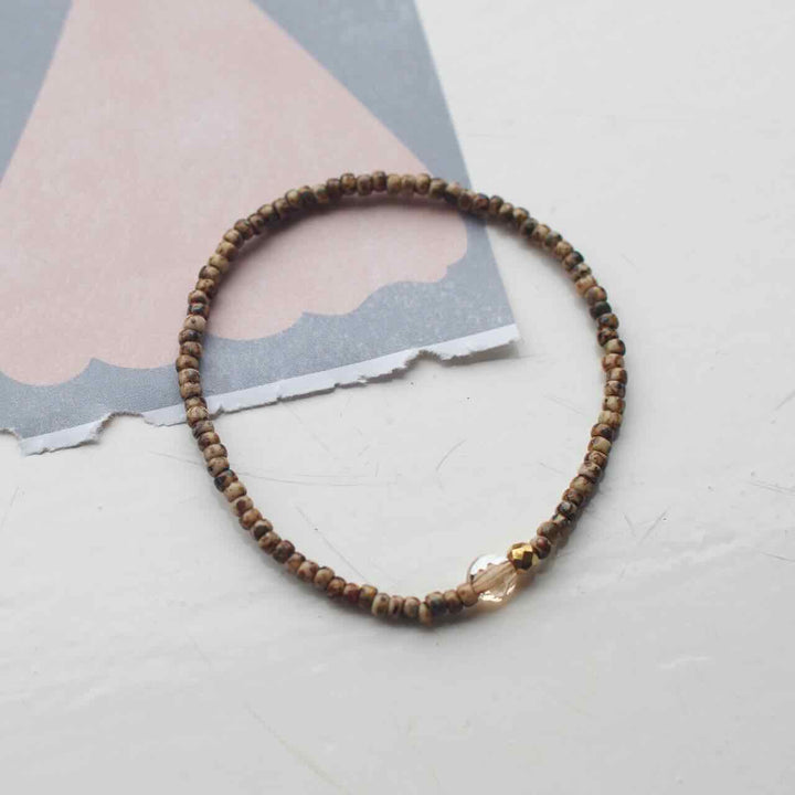 widaro armband one stone brown (kies je kleur)