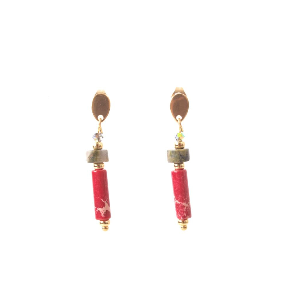 Widaro oorbellen fuchsia touch of green