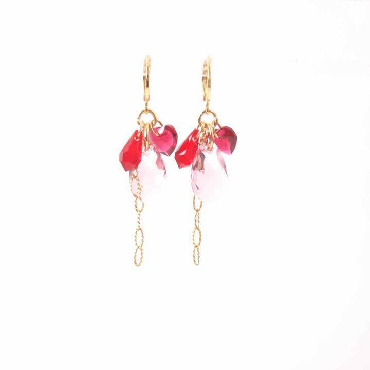 widaro oorbellen red pink charms