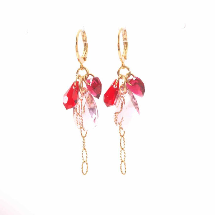 widaro oorbellen red pink charms