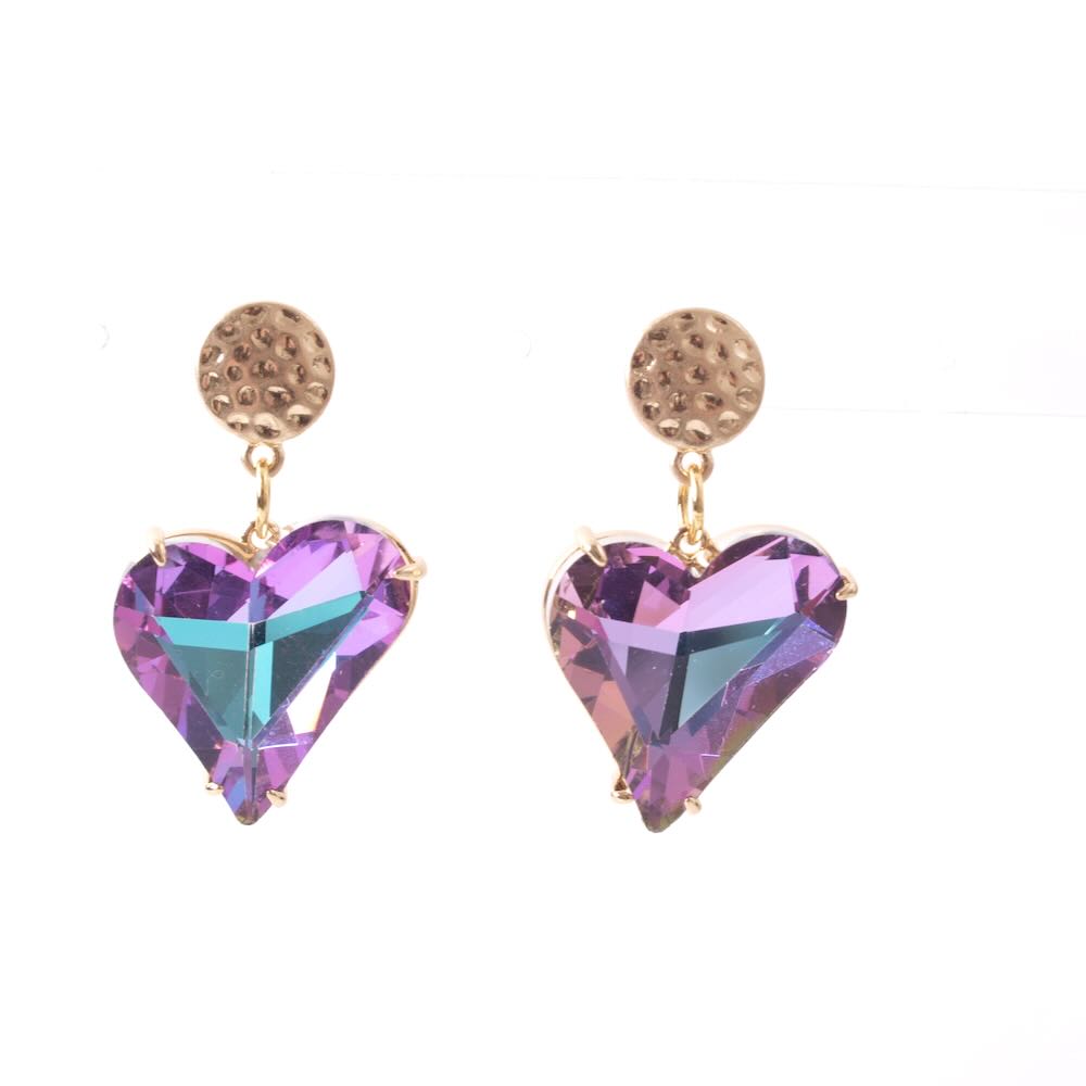 widaro oorbellen shiny hearts lila